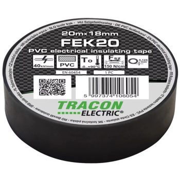 Szigetelőszalag Tacon FEK20 fekete 20m18mm