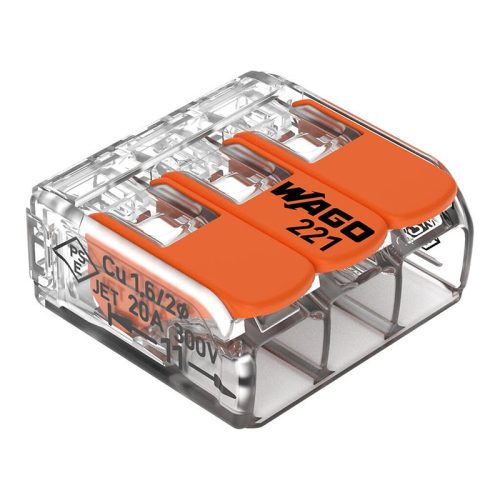 WAGO vezeték összekötő 3x0,2-4mm2 (221-413)