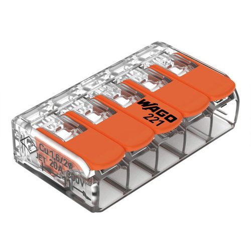 WAGO vezeték összekötő 5x0,2-4mm2 (221-415)
