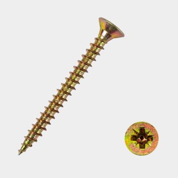   Faforgácslap-csavar RM 4,0x 80 SÜLLYE. - SÁRGA PZ-2 Részmenet L= 80/48mm (8029)